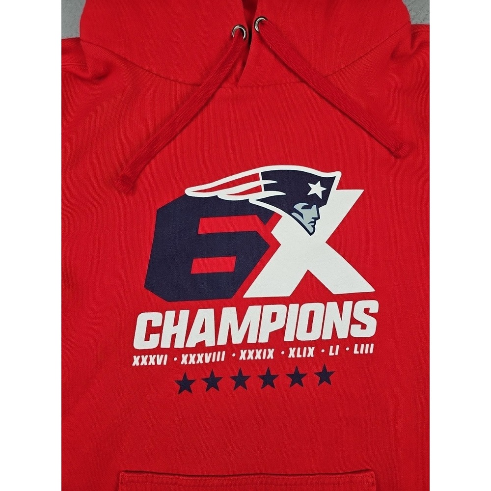 New England Patriots Hoodie Women's XL Red Pullover 6X NFL Champions Fanatics - Picture 2 of 7
